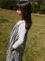 Black/ White Mono Gingham Barrel Leg Jumpsuit (3-16yrs) - Image 7 of 23