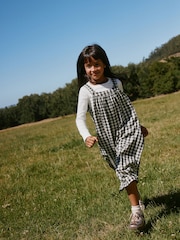 Black/ White Mono Gingham Barrel Leg Jumpsuit (3-16yrs) - Image 8 of 23