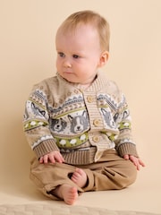 Purebaby Brown Sheep Dog Cardigan - Image 1 of 7