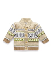 Purebaby Brown Sheep Dog Cardigan - Image 4 of 7