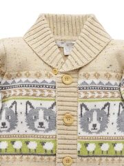 Purebaby Brown Sheep Dog Cardigan - Image 6 of 7