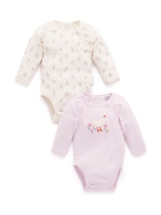 Purebaby Pink Bodysuits 2 Pack - Image 2 of 6