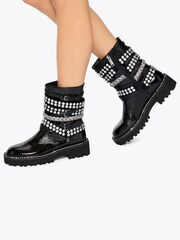 Kurt Geiger London Black Multi Strap Flat Boots - Image 1 of 5