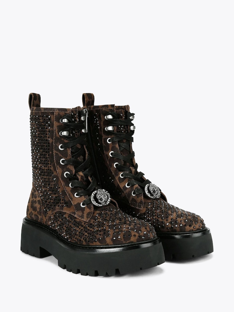 Kurt Geiger London Brown Chelsea Perf Boots - Image 2 of 5 Kurt Geiger London Brown Chelsea Perf Boots - Image 2 of 5