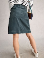 White Stuff Blue Tia Cord Skirt - Image 3 of 6