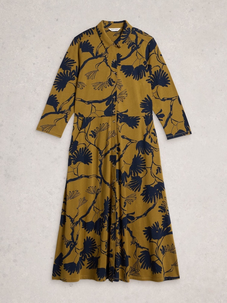 White Stuff Green Rua Jersey Shirt Dress - Image 1 of 2 White Stuff Green Rua Jersey Shirt Dress - Image 1 of 2
