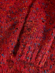 White Stuff Red Texture V-Neck Jumper - Image 6 of 6