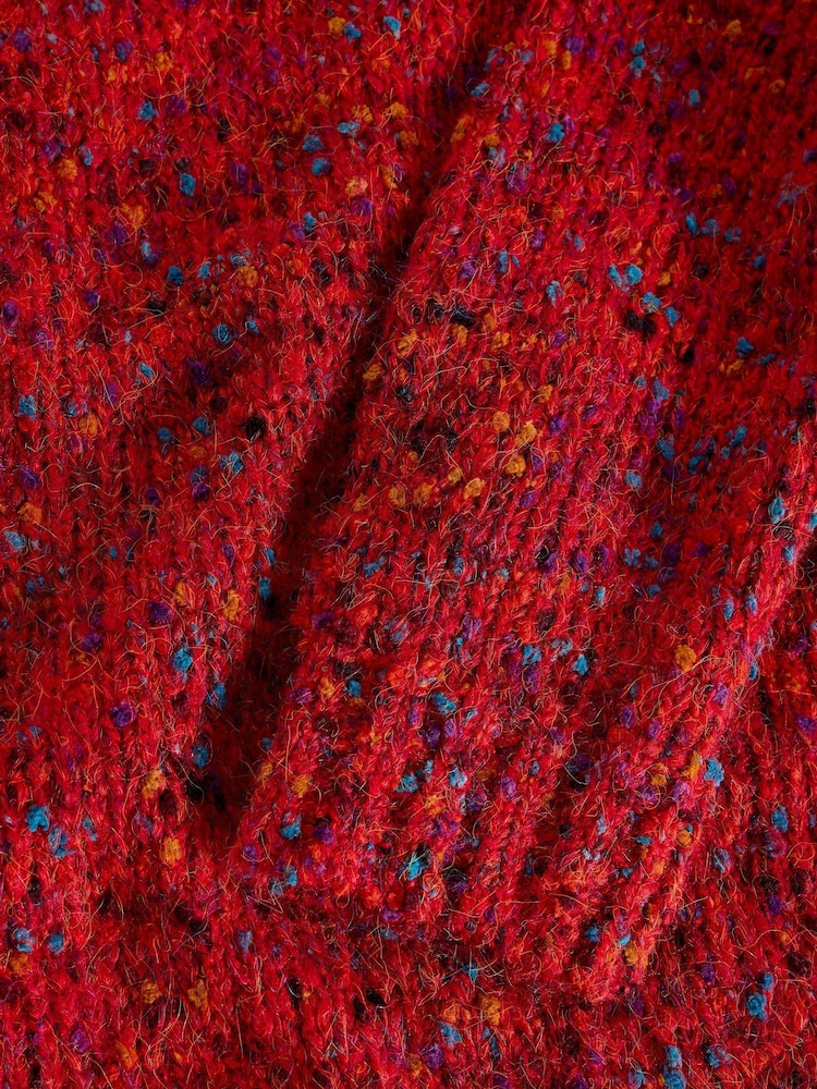 White Stuff Red Texture V-Neck Jumper - Image 6 of 6