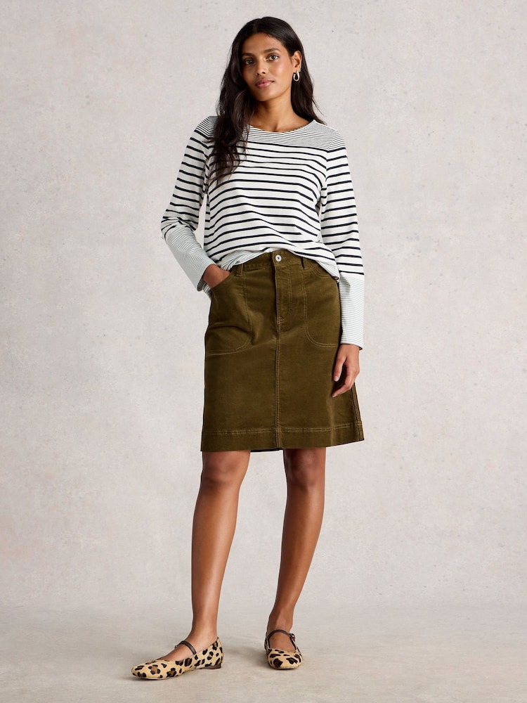 White Stuff Green Tia Cord Skirt - Image 1 of 6