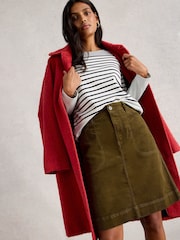 White Stuff Green Tia Cord Skirt - Image 3 of 6