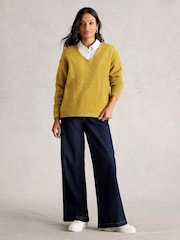White Stuff Textured V-Neck Jumper - Imagem 4 de 6
