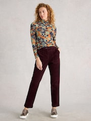 White Stuff Purple Twister Cord Trousers - Image 1 of 6