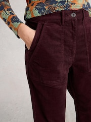 White Stuff Purple Twister Cord Trousers - Image 4 of 6