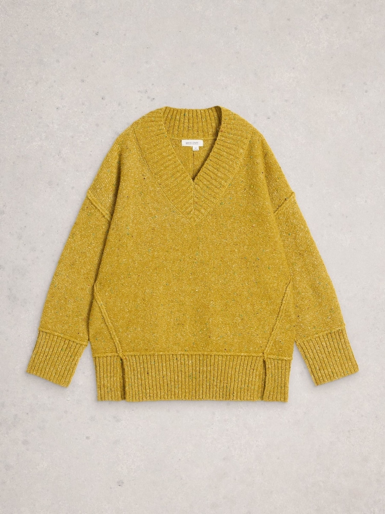 White Stuff Yellow Tilly V-Neck Jumper - Image 6 of 6 White Stuff Yellow Tilly V-Neck Jumper - Image 6 of 6