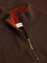 White Stuff Brown Newport Merino Funnel Jumper - Image 6 of 6