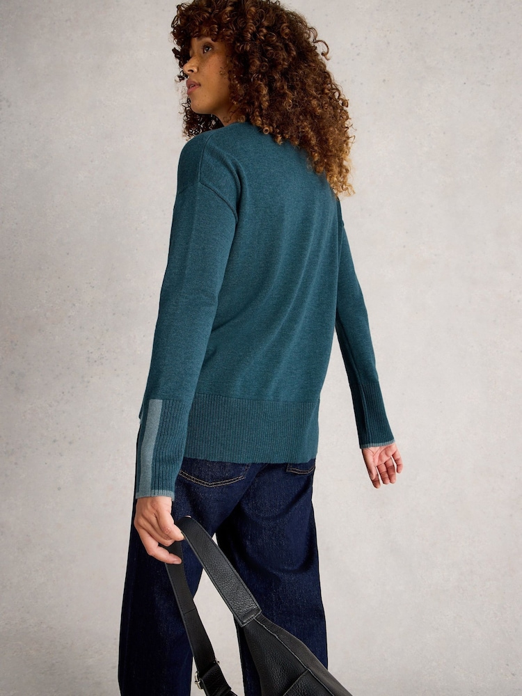 White Stuff Coral Blue Olive Jumper - Image 2 of 6 White Stuff Coral Blue Olive Jumper - Image 2 of 6