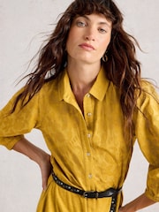 White Stuff Yellow Rua Embroidered Jersey Dress - Image 2 of 6