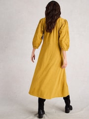 White Stuff Yellow Rua Embroidered Jersey Dress - Image 3 of 6