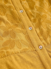 White Stuff Yellow Rua Embroidered Jersey Dress - Image 6 of 6