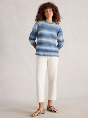 White Stuff Blue Sabrina Spacedye Jumper - Image 1 of 6