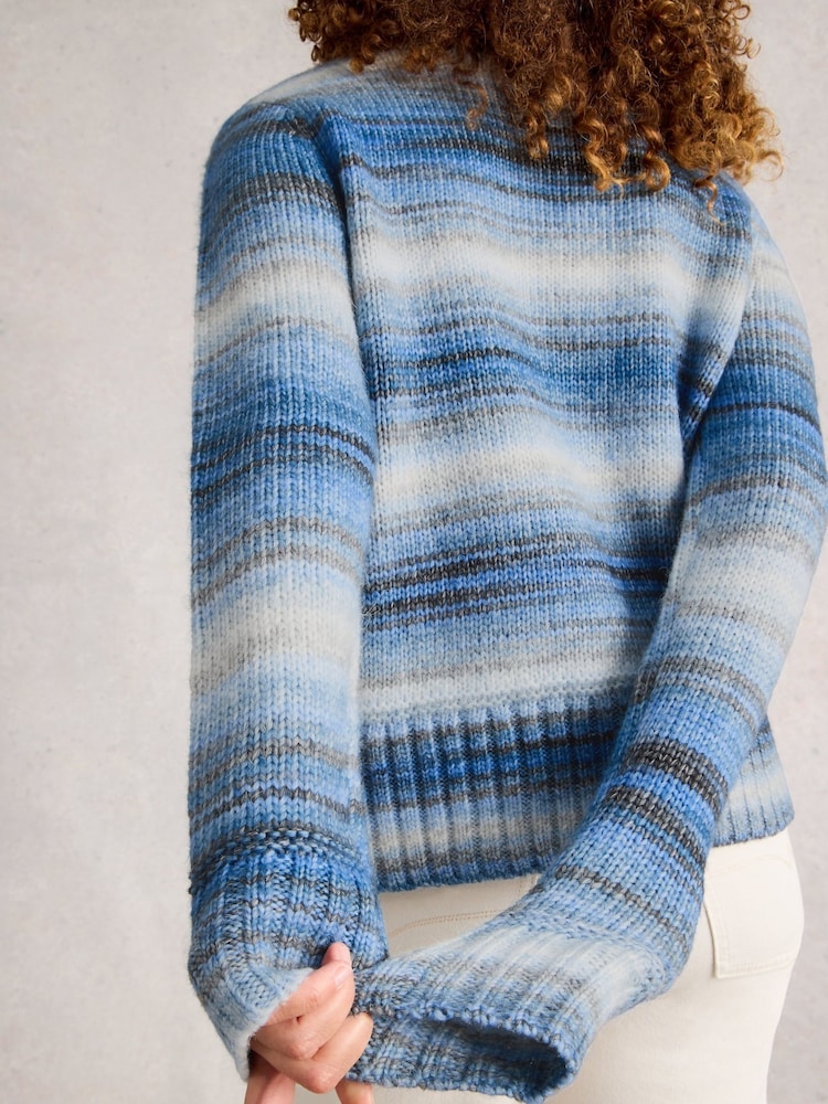 White Stuff Blue Sabrina Spacedye Jumper - Image 2 of 6