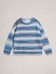 White Stuff Blue Sabrina Spacedye Jumper - Image 5 of 6