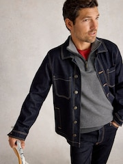 White Stuff Grey Newport Merino Jacquard Funnel Jumper - Image 4 of 6