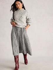 White Stuff Grey Megan Lace Jersey Dress - Image 3 of 6