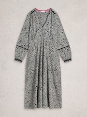 White Stuff Grey Megan Lace Jersey Dress - Image 5 of 6