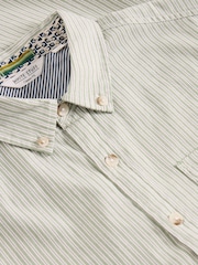 White Stuff Green Stamford Mini Stripe Shirt - Image 6 of 6