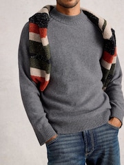 White Stuff Grey Milton Lambswool Mock Neck Jumper - Image 3 of 6