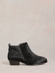 White Stuff Black Willow Leather Pony Ankle Boots - Image 1 of 3