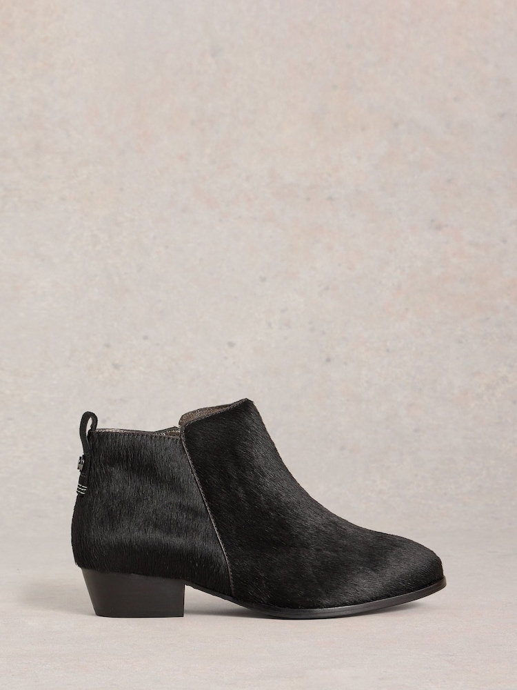 White Stuff Black Willow Leather Pony Ankle Boots - Image 1 of 3