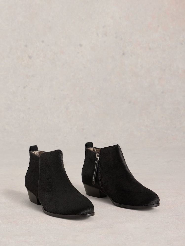 White Stuff Black Willow Leather Pony Ankle Boots - Image 2 of 3