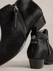White Stuff Black Willow Leather Pony Ankle Boots - Image 3 of 3