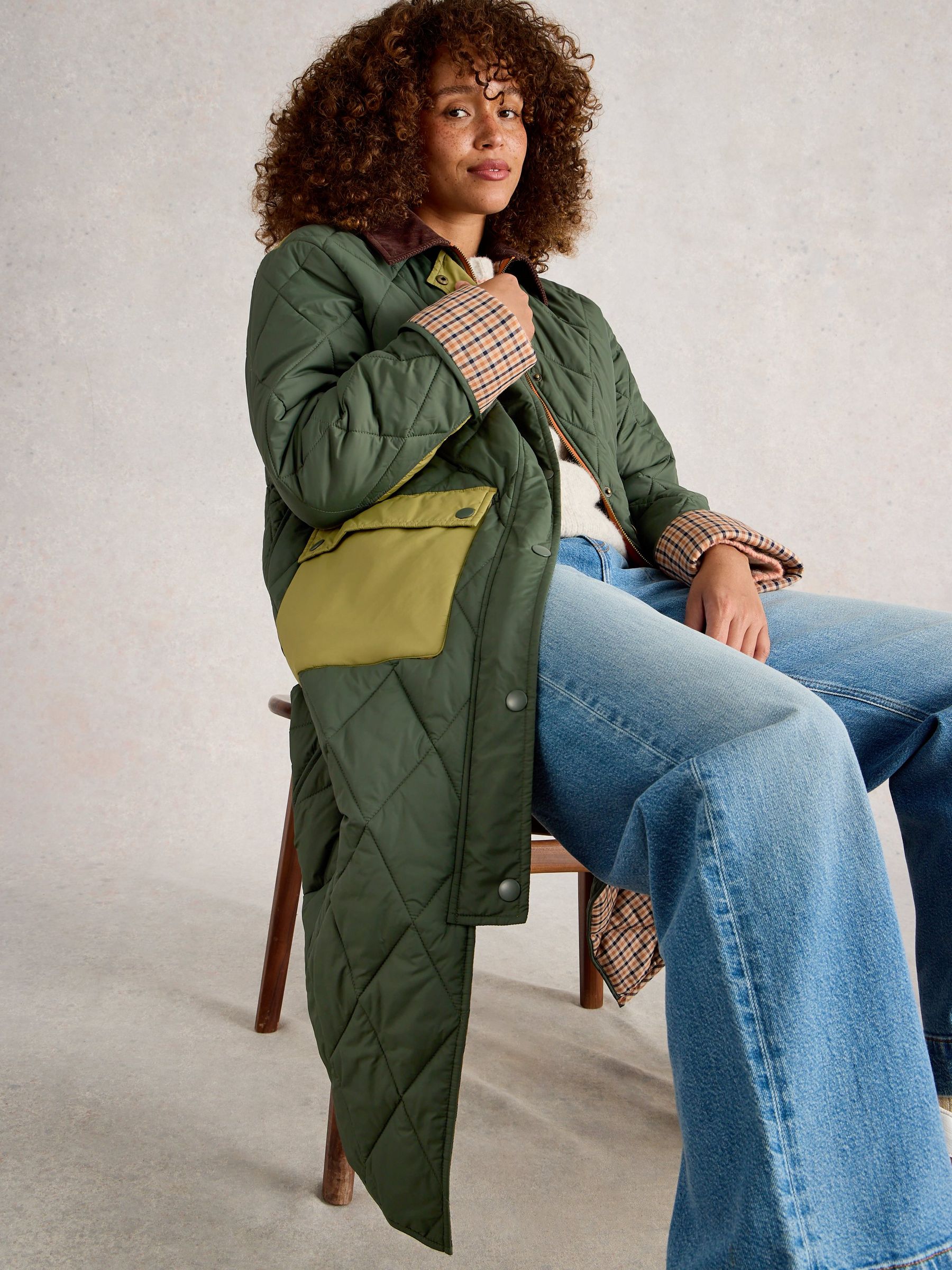 Buy White Stuff Green Stella Longline Quilted Coat from Next USA