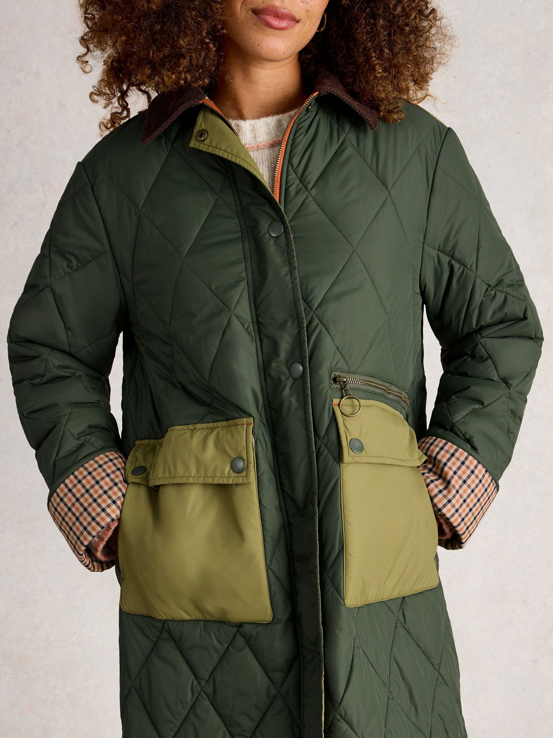 Buy White Stuff Green Stella Longline Quilted Coat from Next USA