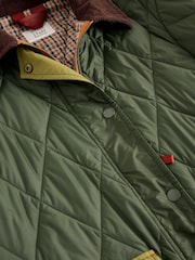 White Stuff Green Stella Longline Quilted Coat - Image 6 of 6