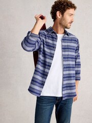 White Stuff Blue Upton Horizontal Stripe Shirt - Image 1 of 6