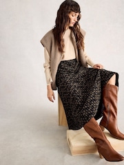 White Stuff Black Quinn Cord Midi Skirt - Image 4 of 6