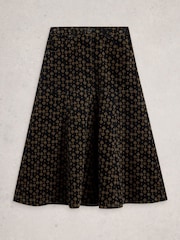 White Stuff Black Quinn Cord Midi Skirt - Image 5 of 6