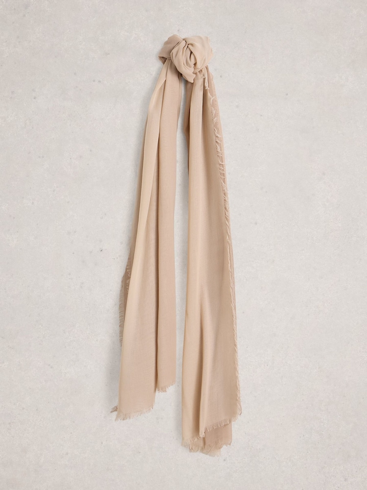 White Stuff Natural Penny Plain Oversized Scarf - Image 1 of 2