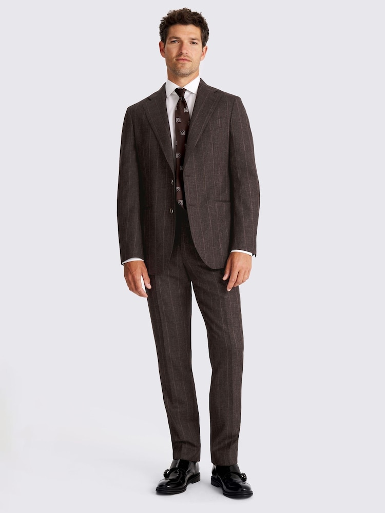 MOSS Italian Tailored Fit Brown Stripe Jacket - Image 1 of 5 MOSS Italian Tailored Fit Brown Stripe Jacket - Image 1 of 5