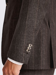 MOSS Italian Tailored Fit Brown Stripe Jacket - Image 4 of 5
