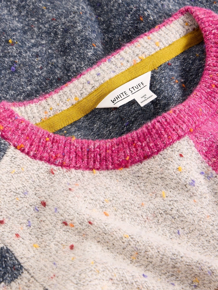 White Stuff Pink Talia Nep Jumper - Image 6 of 6