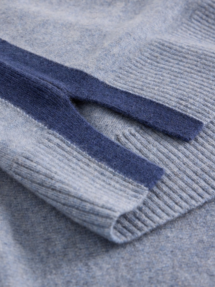 White Stuff Blue V-Neck Cashmere Jumper - Image 6 of 6