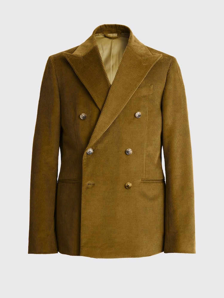 MOSS Olive Slim Fit Corduroy Suit Jacket - Image 5 of 5 MOSS Olive Slim Fit Corduroy Suit Jacket - Image 5 of 5