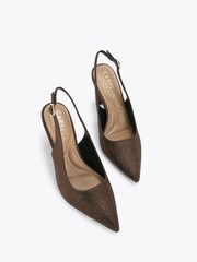 Carvela Brown Corletta Sling Jewel Shoes - Image 2 of 4