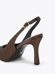 Carvela Brown Corletta Sling Jewel Shoes - Image 3 of 4