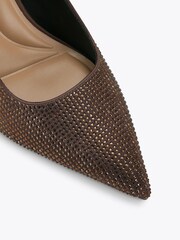 Carvela Brown Corletta Sling Jewel Shoes - Image 4 of 4